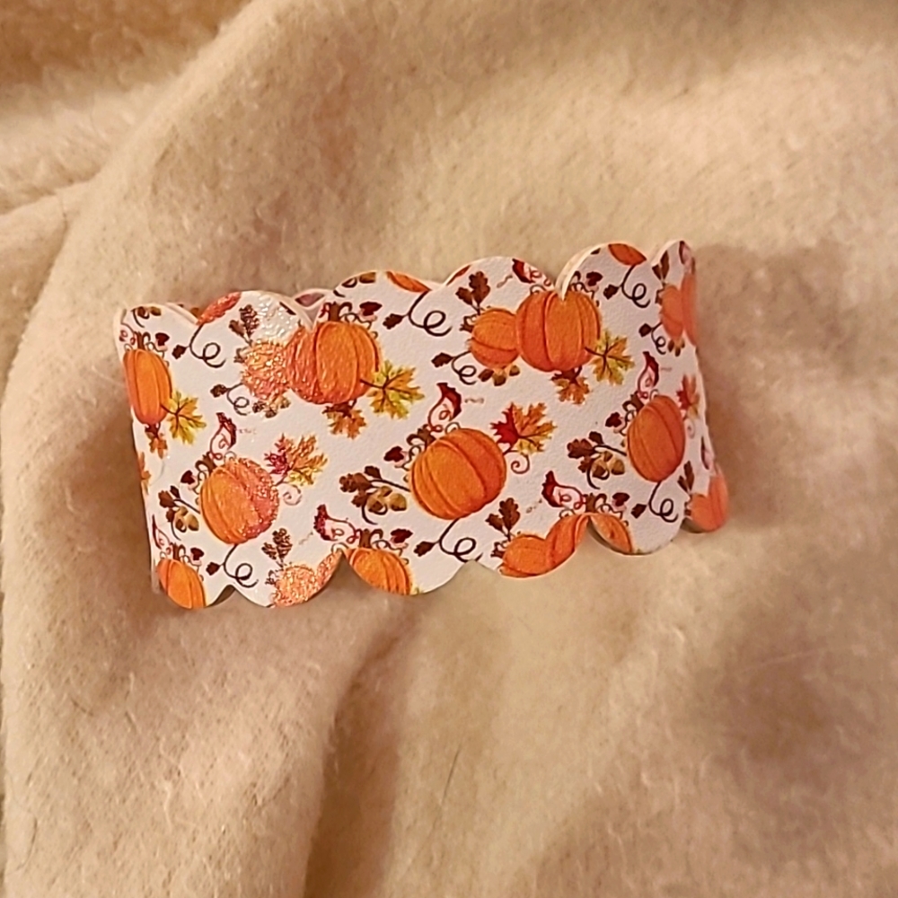 COPY - Pumpkin fall snap bracelet Thanksgiving Halloween